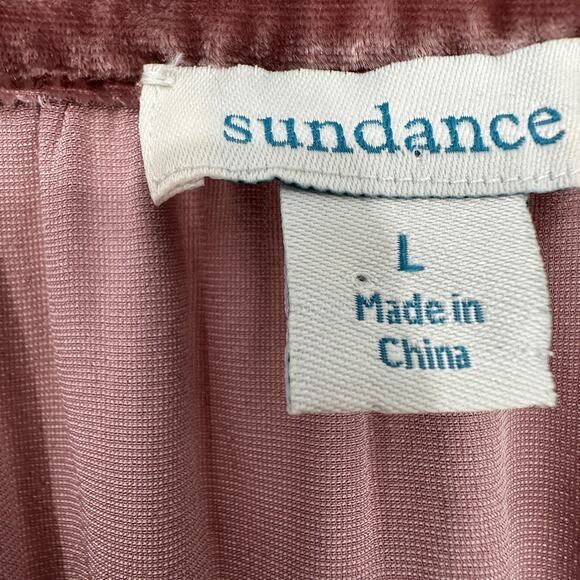 Sundance Shirt Womens Large Mauve Velvet Silk Blend Button Front Long Sleeve - Picture 6 of 9